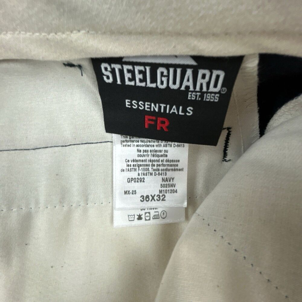 Steelguard Essentials FR Pants 2112 Mens Sz 36x32 Navy CAT 2 Chino ATPV 12.2 - Picture 6 of 10